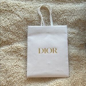 Dior White Tote with Gold Logo